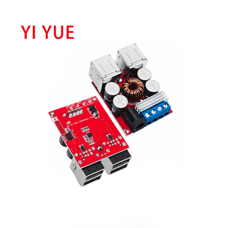 1PCS EGBO 8V-35V 5V 8A DC-DC Vehicle Charging Board Power Supply Depressurization Module 4 port USB Output mobile Charger