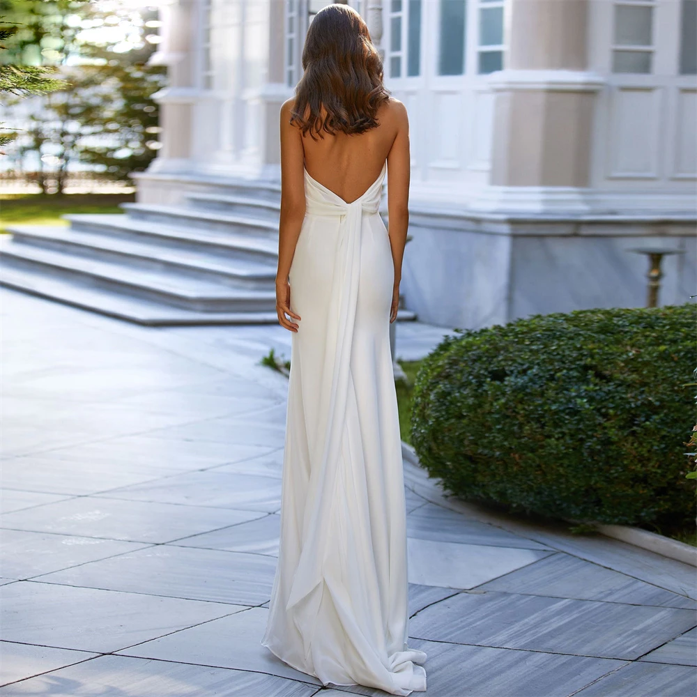 

Backless Deep V-Neck Bridal Wedding Dresses High-end Trailing Gowns for Banquet Party Potluck Ball-Gown Dresses