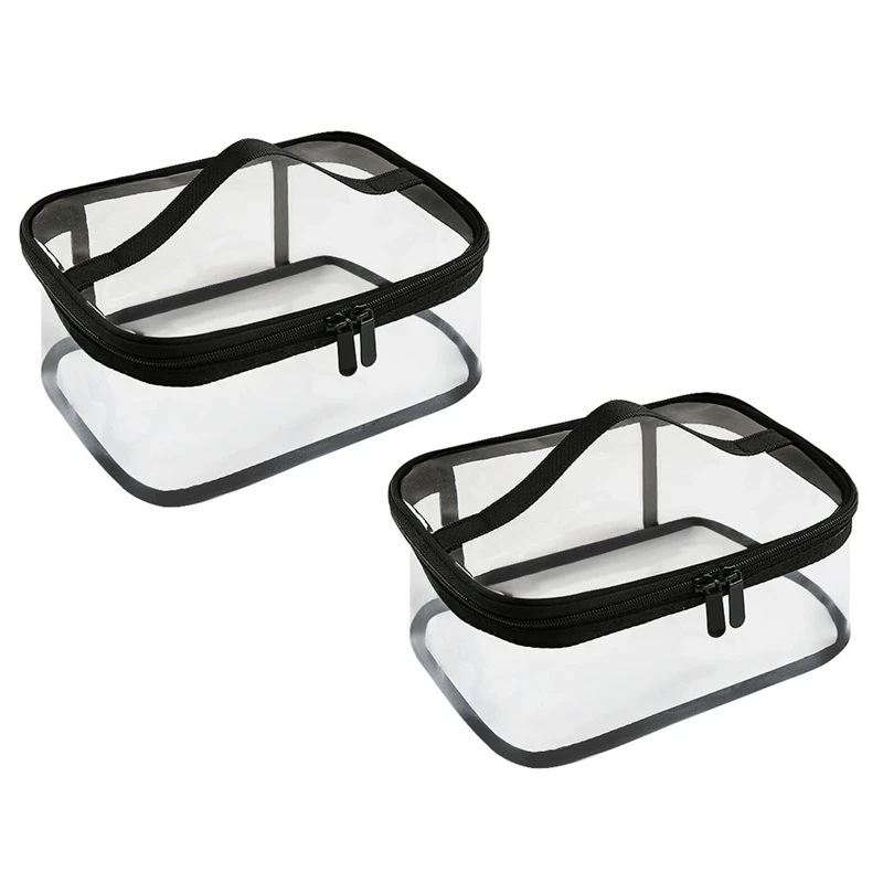 

ABSU Building Blocks Organizer Travel Transparent Pouch For Building Blocks Toy Storage Box Set Of 2 PVC Board Carrying Case