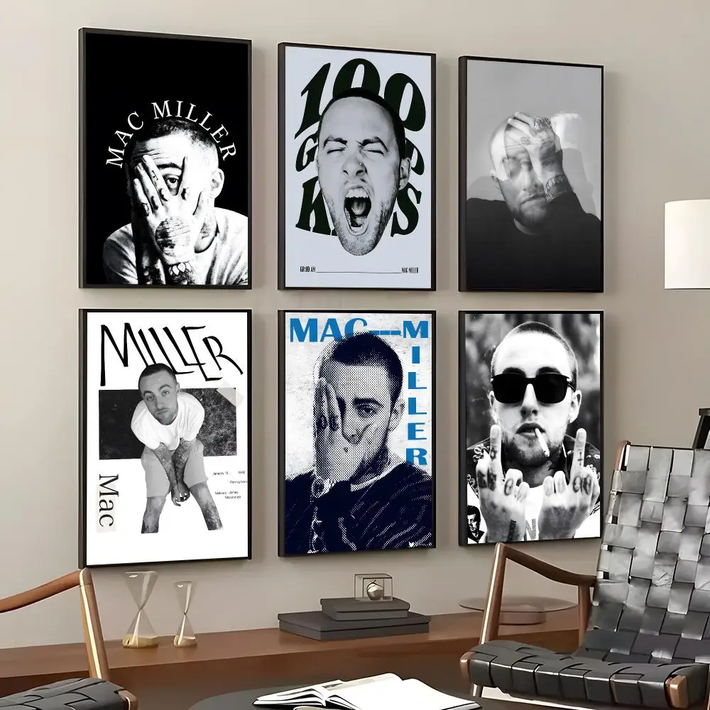 Rapper Mac Miller Poster Self-Adhesive Waterproof Wall Stickers, Coffee Bar Home Wall Decor