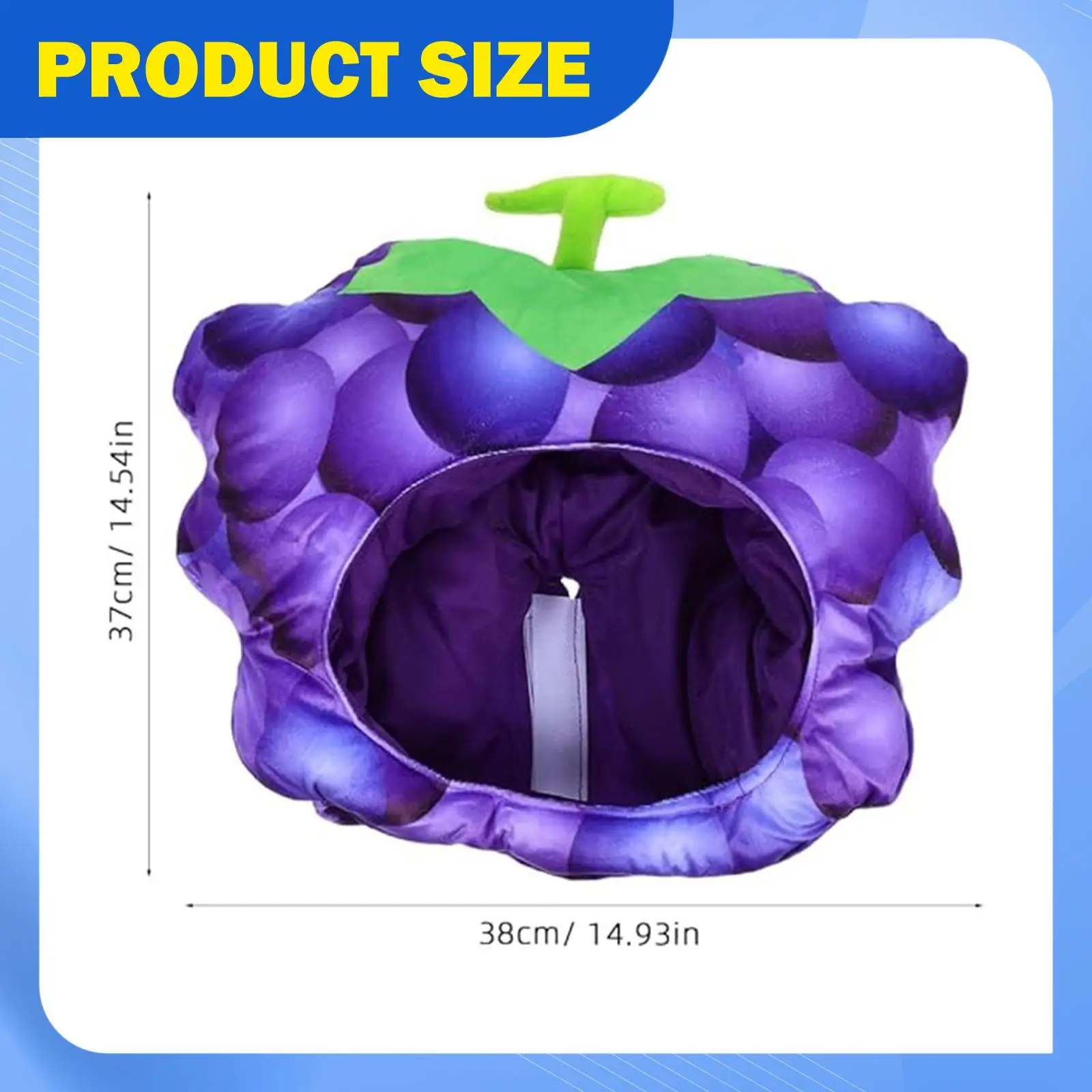 Grape Themed Headgear Hat Soft Head Cover for Themed Party Carnivals Stage view 3