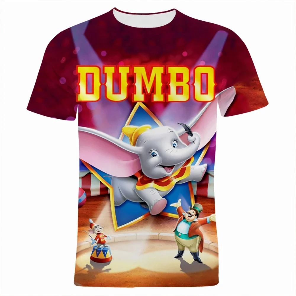 2024 Summer Disney Movie Dumbo 3D Print  T Shirt Cute Cartoon Anime Clothes Children Short Sleeve T-shirts