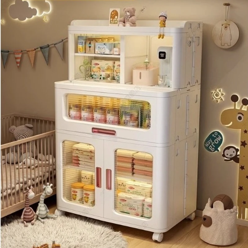 

Стеллаж для хранения детских принадлежностей большой емкости, многоцелевой пылезащитный шкаф для спальни, детский шкаф, многослойный пластиковый книжный шкаф