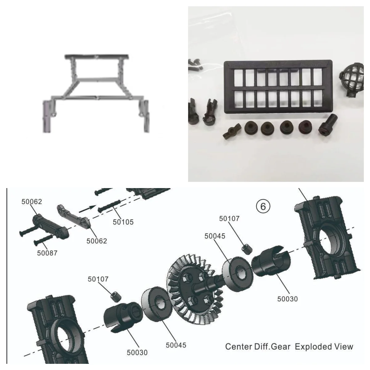 RGT Accessories R86666 Body Reinforced plate R86668 Lamp cover lamp cup＋Roof Rack For EX86170 1/10 RC Electric Remote Cars