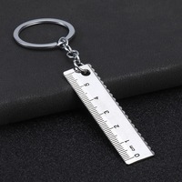 Portable Mini Metal Measure Keychain 5cm Scale Ruler Key Ring Practical Small Tools Measuring Tools Pendant Keyring Jewelry