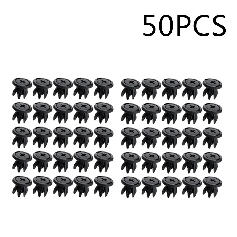 50Pcs 10Mm Zwarte Auto Truck Bumper Fender Rivet Clips Hoge Kwaliteit Auto Fastener Retainer Plastic Rivet Clips Accessoires