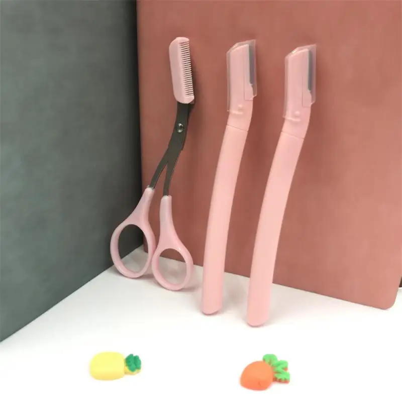 Eyebrow Trimming Set Convenient Design Professional Grooming Trimmer Set Widely Used 5 Colors Eyebrow Comb Eyebrow Scissors