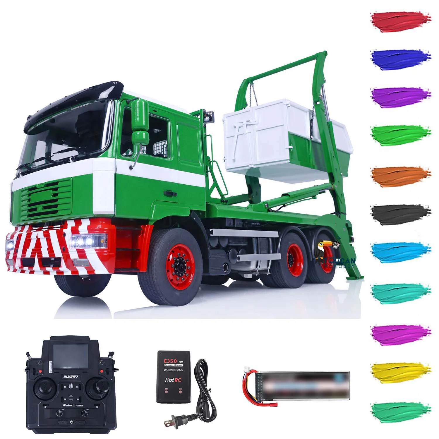 

RTR 1/14 Hydraulic RC Dump Truck VL18U F2000 Skip Loader Car Swing Arm Painted Assembled Light Sound Toucan Hobby Toy THZH1577