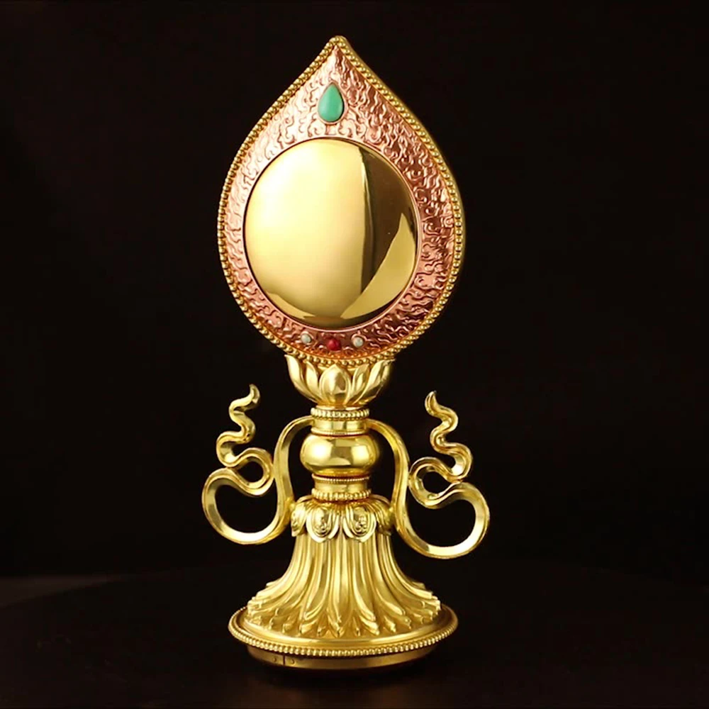 

Pure copper Cundhi Mirror, Kwan-Yin Famen Cundi Bodhisattva Brass Treasure Mirror, Lotus Buddhist artifacts, Religious ornaments