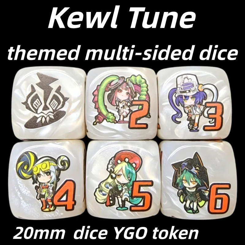 Yu-Gi-Oh! Kewl Tune Dados Especiales Rotatorios Multifacéticos para Juegos de Mesa, Kewl Tune Reco YGO, Dados Indicadores de Daño de 20mm, Contador de Fichas, Juguete