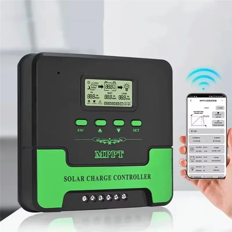 [NEW!A08R】 Solar Charging Controller Wifi Automatic Solar Panel Regulator 30A Dual USB LCD Controller