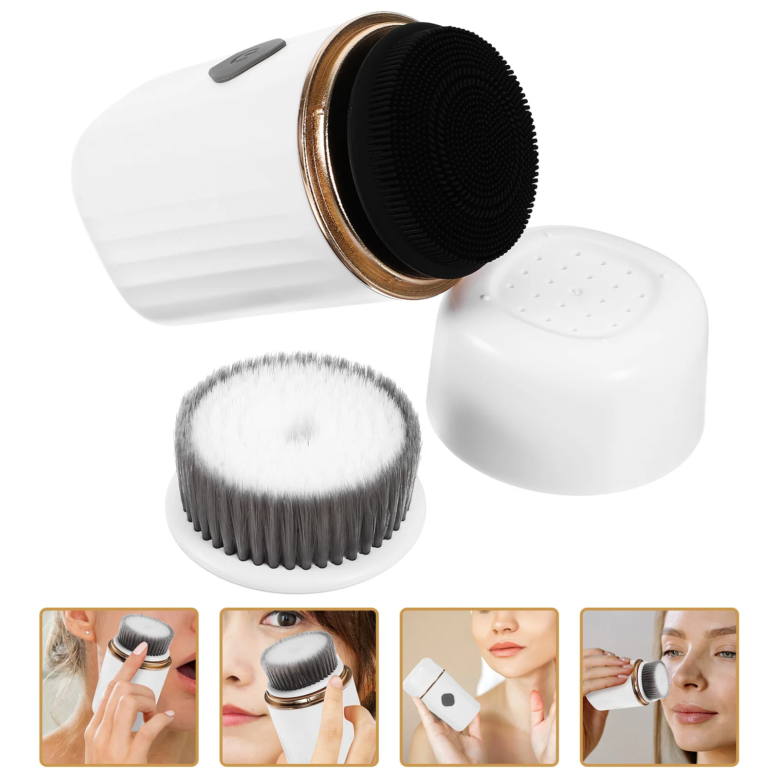 

Portable Electric Facial Cleansing Brush Soft Bristles Deep Clean Makeup Remover Pores Face Wash Scrubber Exfoliating Face Tool