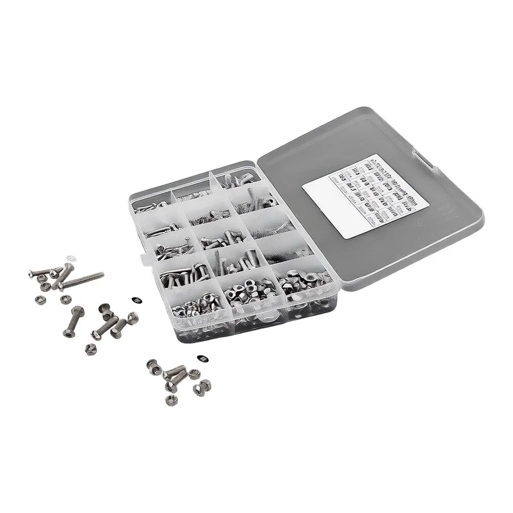 500pcs Rustproof 304 Stainless Steel Hex Socket Screws Nuts Set Hardware Fastener Kit For Furniture Mechanical Repair Assembly