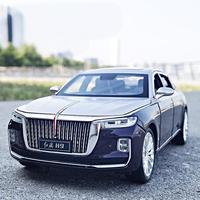 1:24 HONG QI H9 SUV Alloy Car Model Diecast Metal Vehicles Model Simulation Sound And Light Pull Back Kids Birthday Gift For Boy