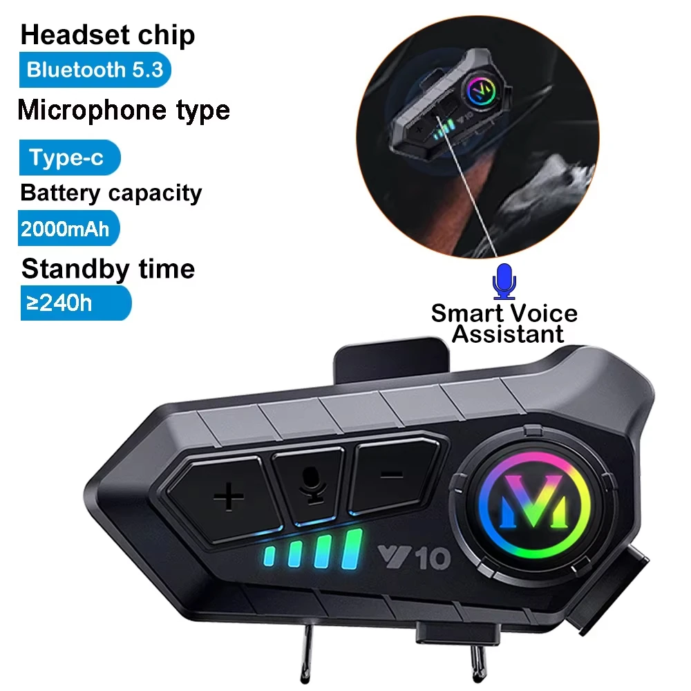 

Bluetooth 5.3 Headset Wireless Helmet 2000Mah Ultra Long Standby Hands-Free Waterproof Mp3 Player Speaker Motorcycle Phone Kit