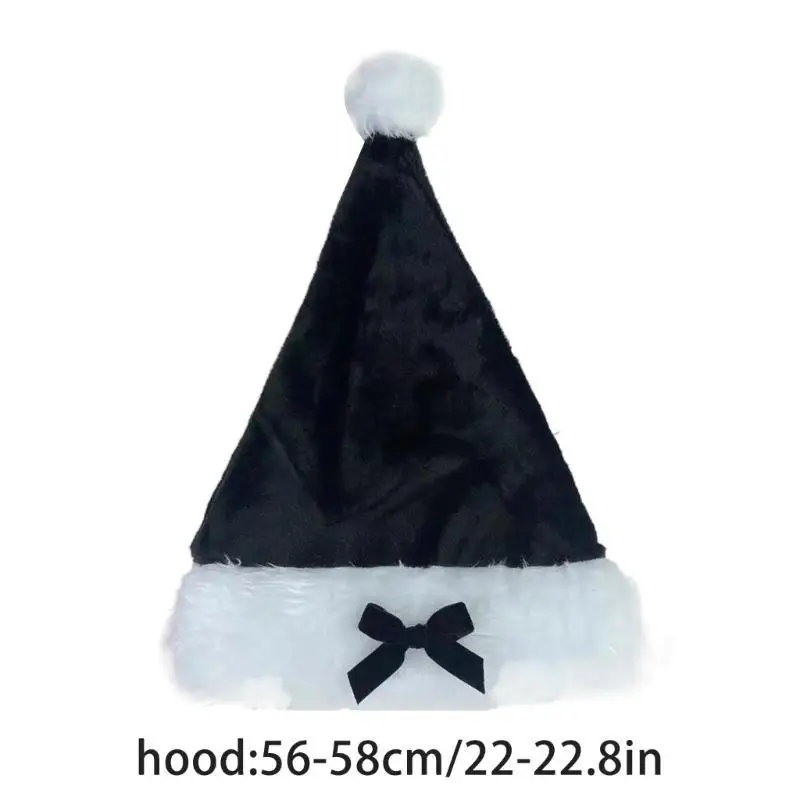 31BB 파티 모자 플러시 메리 크리스마스 모자 축제 가족 모임 파티 소품 모자 휴일 모자 장식 Bowknot 산타 모자