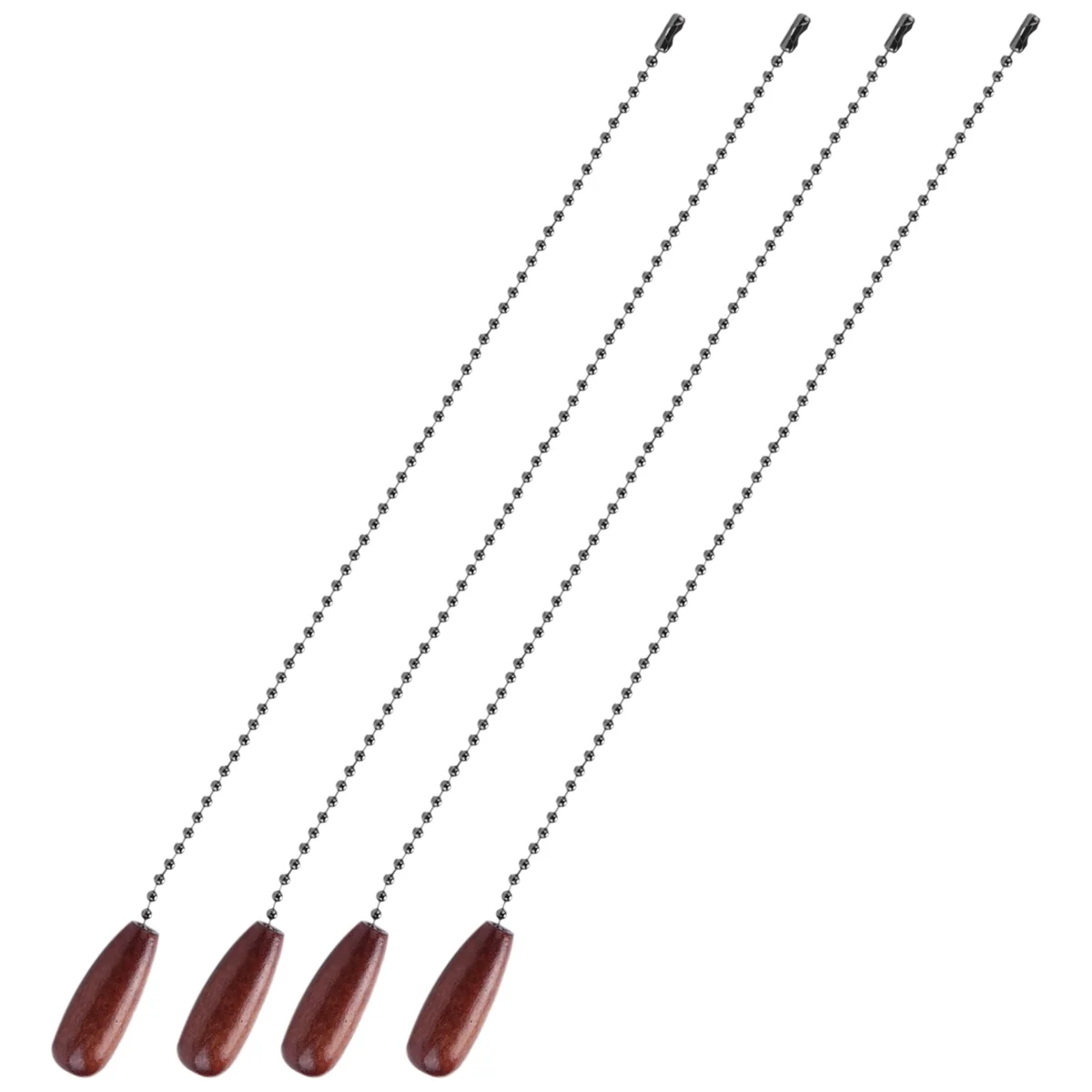 Cadena de madera para ventilador de techo, accesorio de extensión para lámpara, Color nogal, 4 unidades