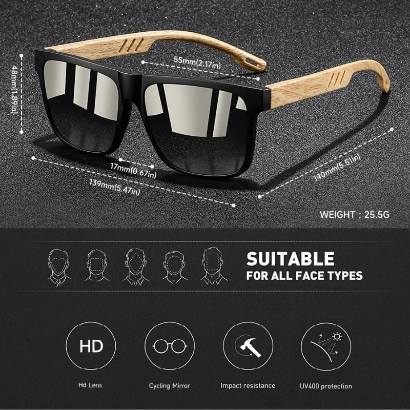 New Fashion Vintage Square Square Frame Sunglasses Men Women Fishing Driving Luxury Brand Designer Sun Glasses UV400 Eyewear view 6