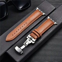 Business PU Leather Men Watch Strap for Apple Watch Ultra SE 9 8 7 6 5 4 3 Straps for Iwatch 38/40/41mm 42/44/45/49mm
