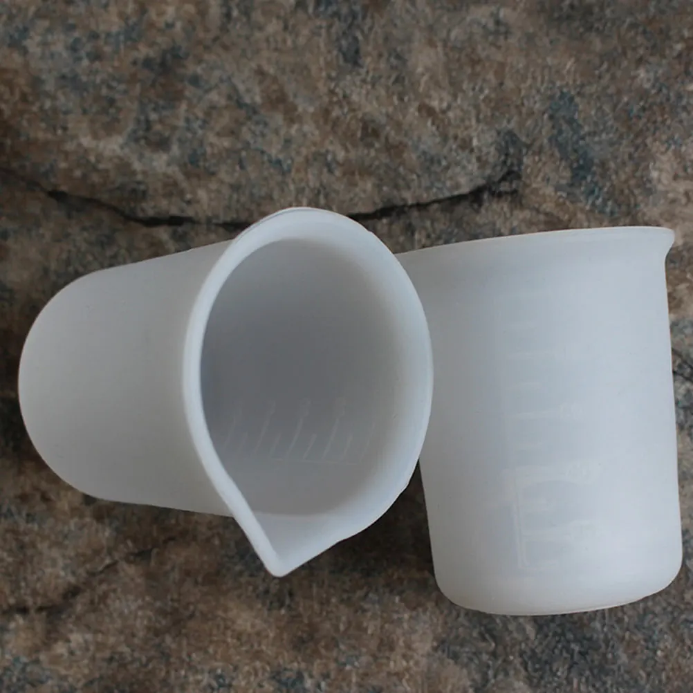

3 PCS Clear Graduated Silicone Measuring Beakers 100ml Tools Wide Mouth Heat Acid Alkali Resistant Gifts