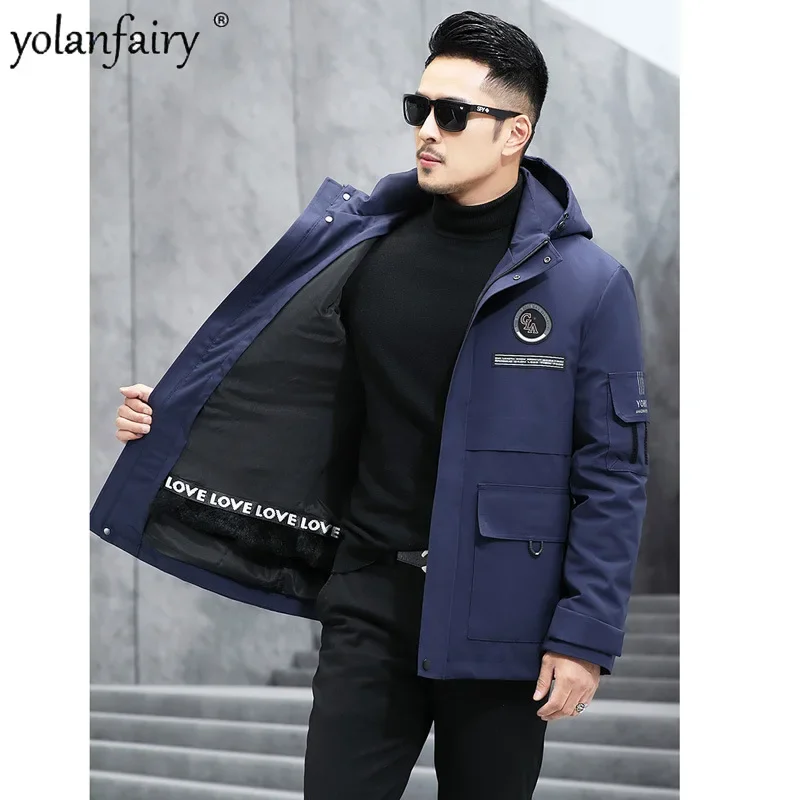 

Men's Winter Jacket 2023 New Parkas Men Real Fur Coat Short Detachable Rabbit Fur Inner Fur Jackets and Coats for Male Clothing