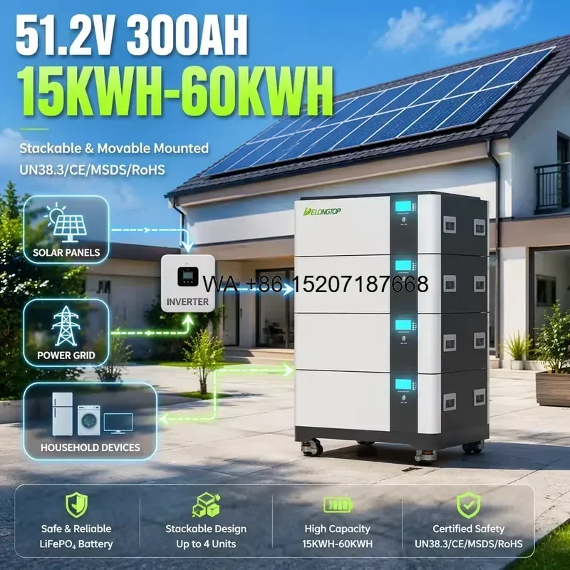 Wmwmnu for Wmwmnu 48V 51.2V 300Ah Lifepo4 Lithium Ion Battery Bank for Off Grid Solar Energy System EU Stock Poland Warehouse