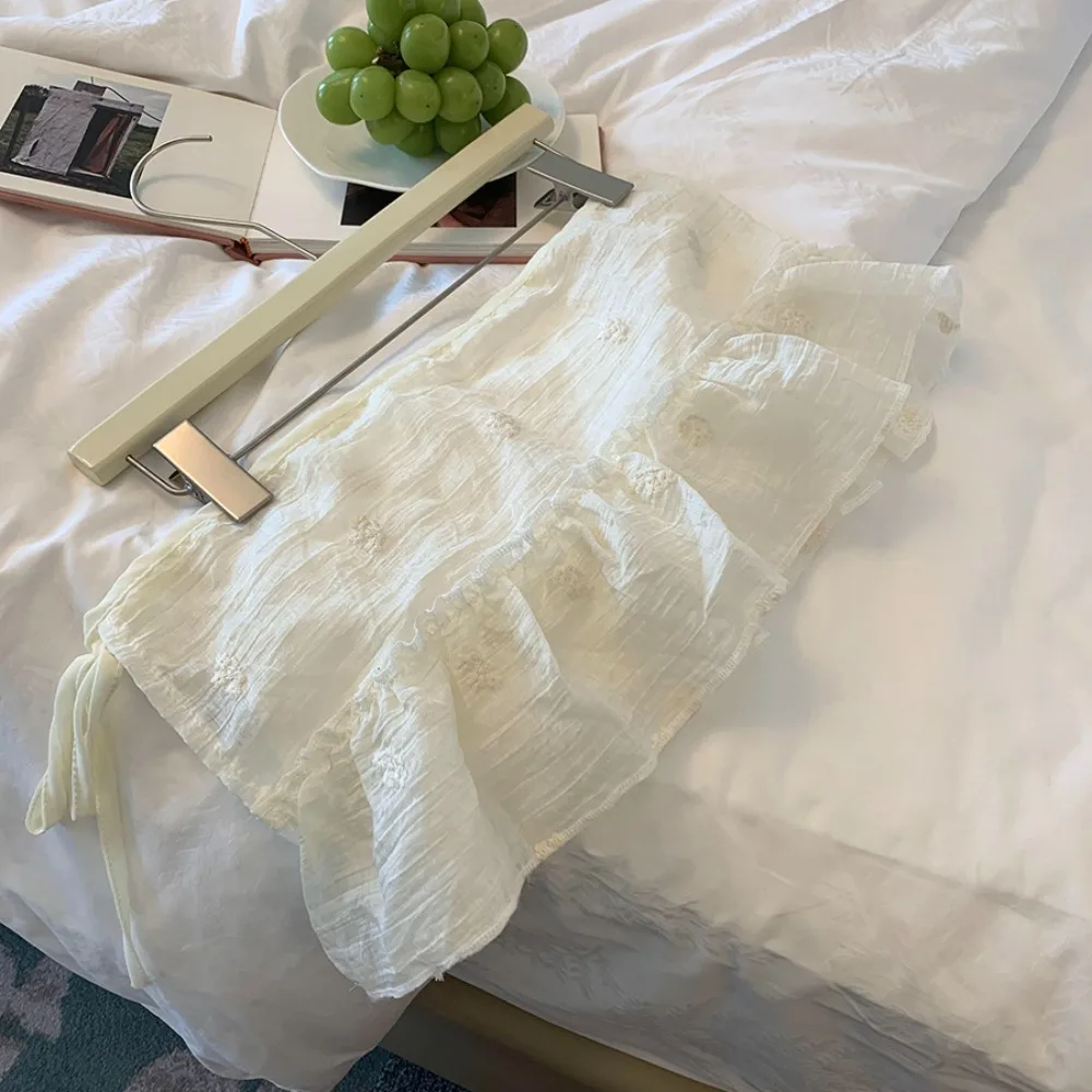 Y2K джазовый танец, хип-шарф, удлинитель рубашки, пояс в стиле хип-хоп с рюшами по краям, милый бант, кружевная газовая юбка, пояс, аксессуары на талии