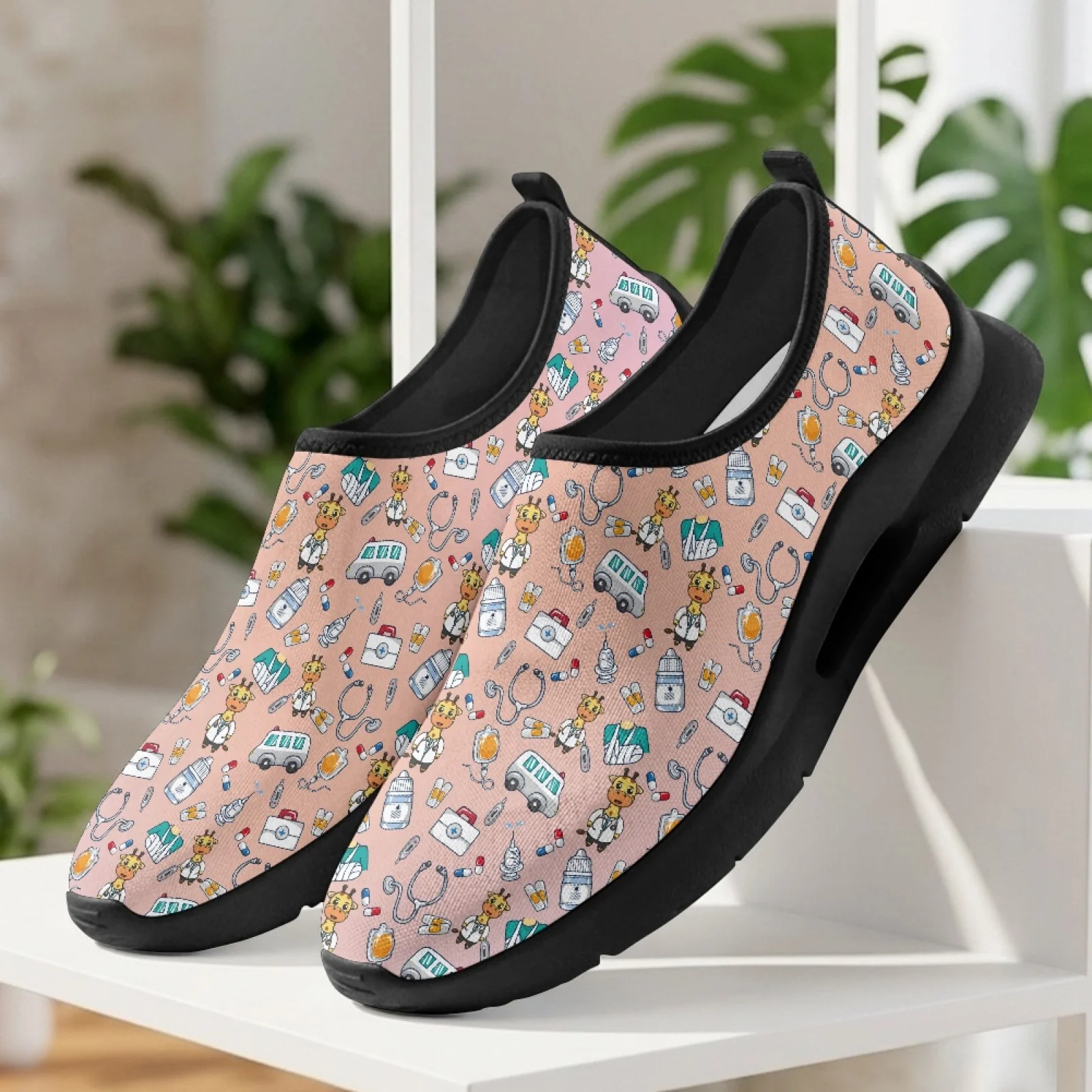PENSTROLL Mesh & EVA Classic Casual Shoes Lightweight Walking Driving Shoes for Men Beach Medical Giraffe