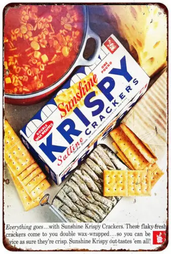 Krispy Saltine vintage ad crackers Vintage LOOK Reproduction Metal Sign