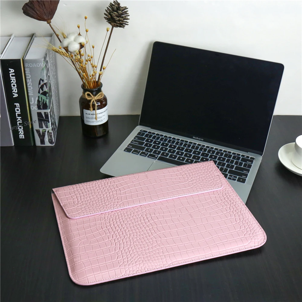 Laptop Sleeve for MacBook NEO 13 Pro 14 M4 Max Cover Crocodile Pattern Leather for MacBook Air 13 13.6 inch Air15 M3 2026 Case