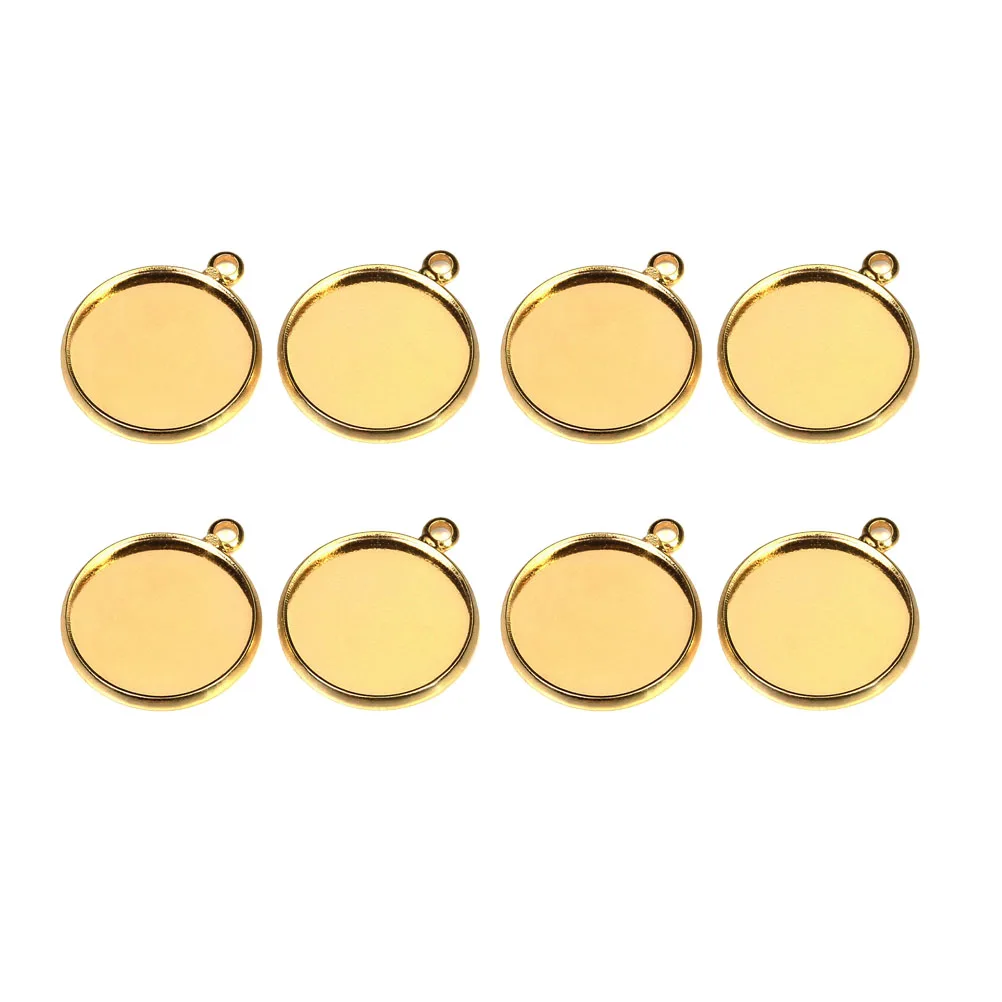 

20 Pcs Round Pendant Trays Bezel Jewelry Making Copper Plated DIY Resin Photo Craft Gifts Accessories Handmade Parts