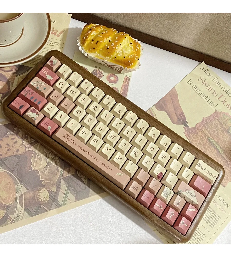 Keycap Sublimation Original factory adapted magnetic axis Mechanical shaft Customized rose letter Keycap Engraved retro