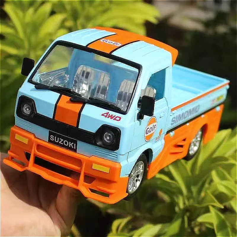 1:24 Truck Pickup Gulf Version Alloy Car Model Diecasts Metal Toy Vehicles   Sound and Light Children Gift