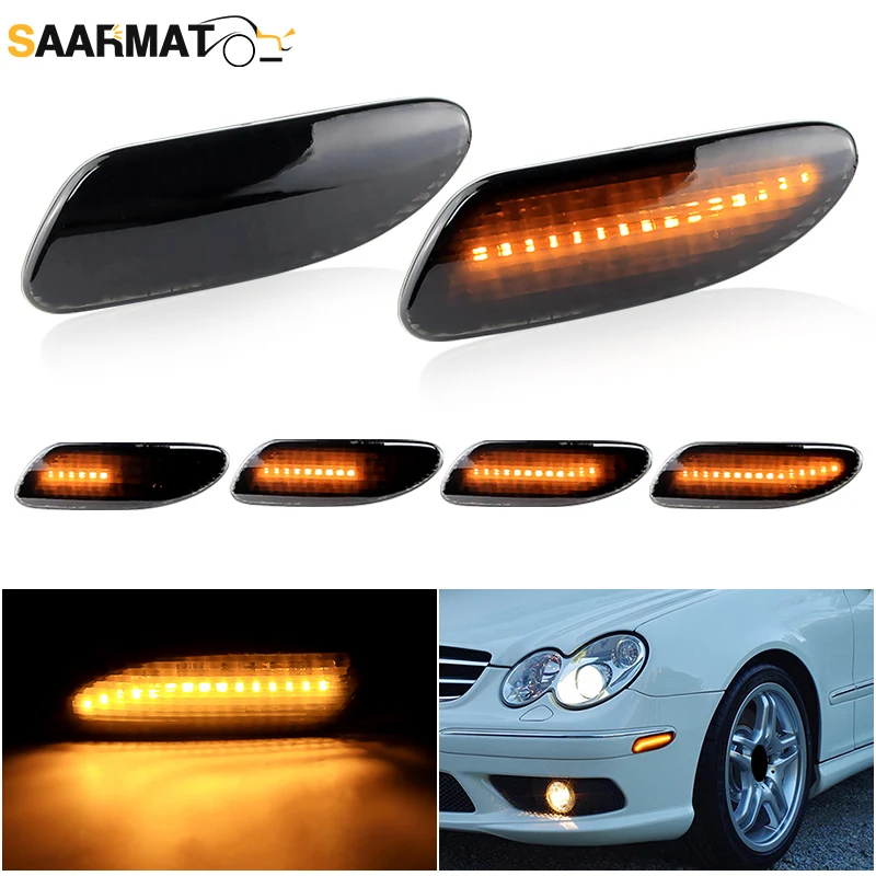 2pcs LED Front Bumper Side Marker Lights OEM#2048200121 For Mercedes Benz C230 C240 C280 C32 AMG C320 C350