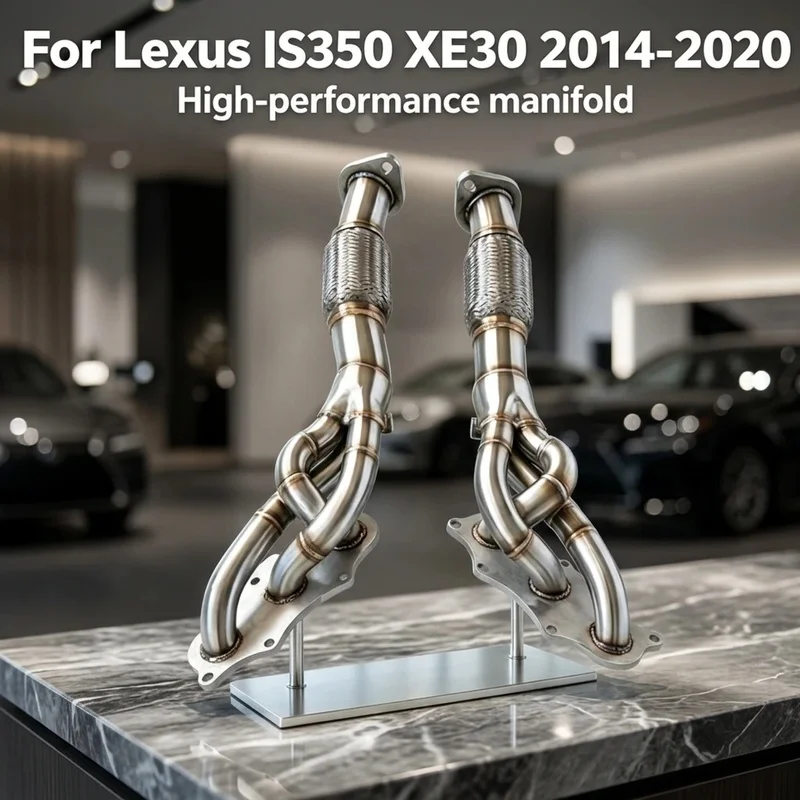 T304 Stainless Steel Exhaust Header for Lexus IS350 XE30 2014-2020 2GR-FSE, 1.5mm Thickness Mirror Polished Exhaust System Parts