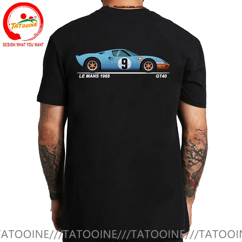 Race Retro Classic 1968 Le Mans GT40 Racing Car T-Shirt Hip Hop Amazing Roadster T Shirt Fashion Streetwear Harajuku Tee Shirt