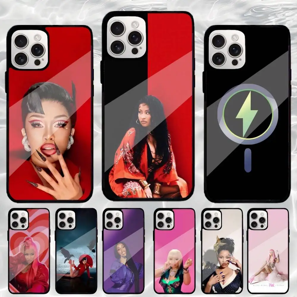 

Singer N-Nicki M-Minaj Phone Case For iPhone17,16,15,14,13,12,11 Plus,Pro Max Magnetic Magsafe Wireless Charging