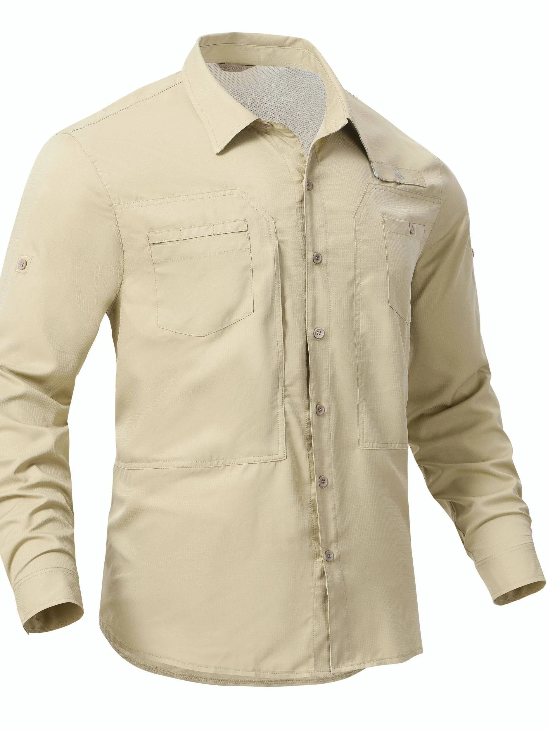 men's-casual-fishing-shirts-cargo-hiking-shirt-long-sleeve-u-neck-pu-leather-thickened-fleece-lined-cleanfit-collar