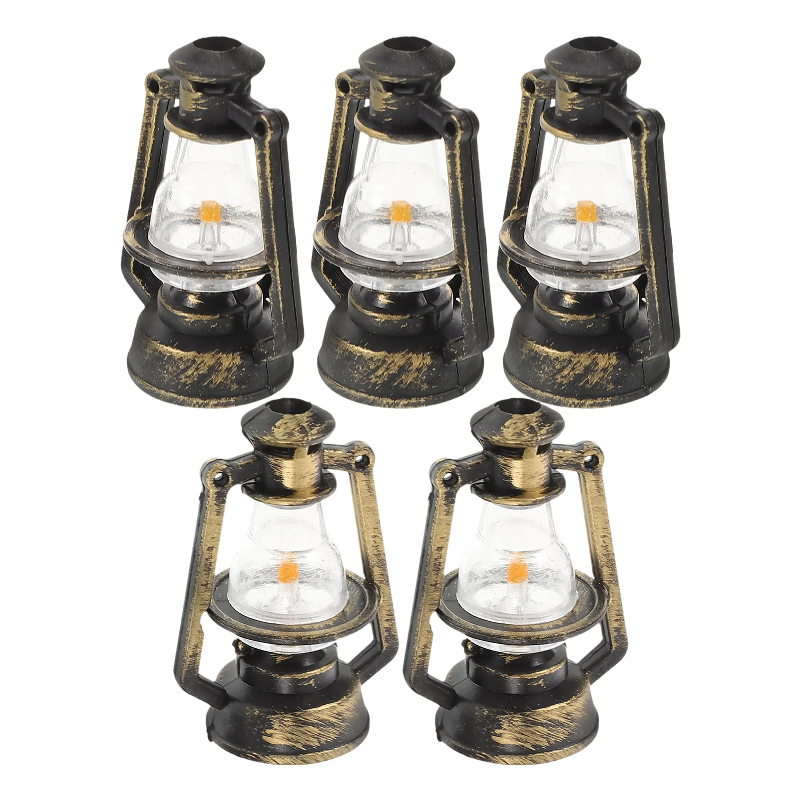 5 Pcs Miniature Lamps and Toys Dollhouse Ornament Vintage for Plastic Landscape Accessories