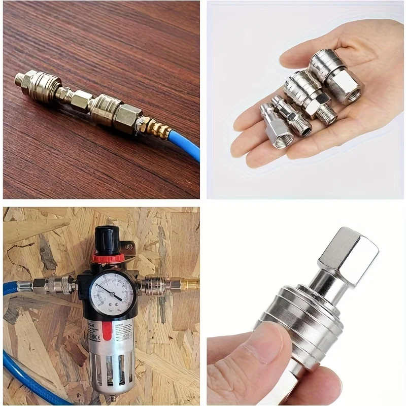 20Pcs 1/4 Inch Nickel Plated Iron Female Thread German Style Pipe Fitting Connector With 1 Roll PTFE Seal Tape