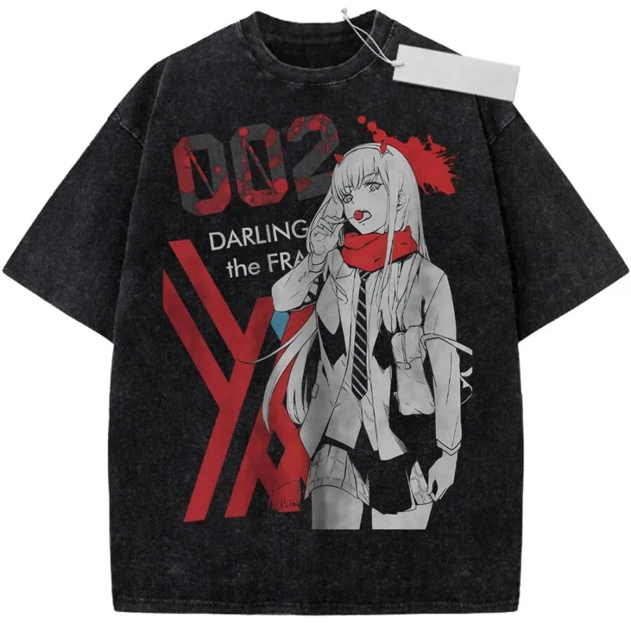 Zero Anime Lover Washed T-Shirt, All-Season Stylish Wear, Plus Size Unisex New Style Couple Tee, High-Quality Soft T-shirts