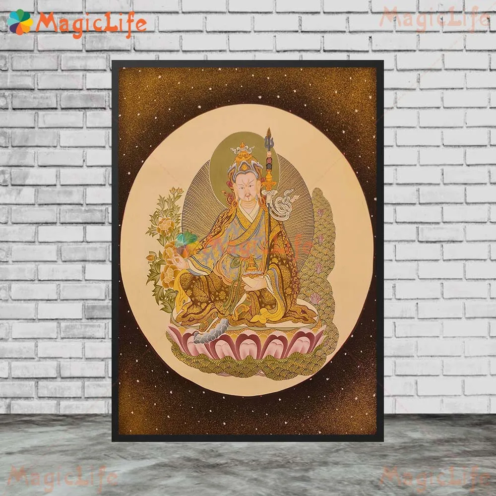 صور جدارية لدين البوذا لغرفة المعيشة ، رنبوتشي غورو ، بادماسامبهافا ، بوديساتفا ، لوحة فنية قماشية ، بدون إطار