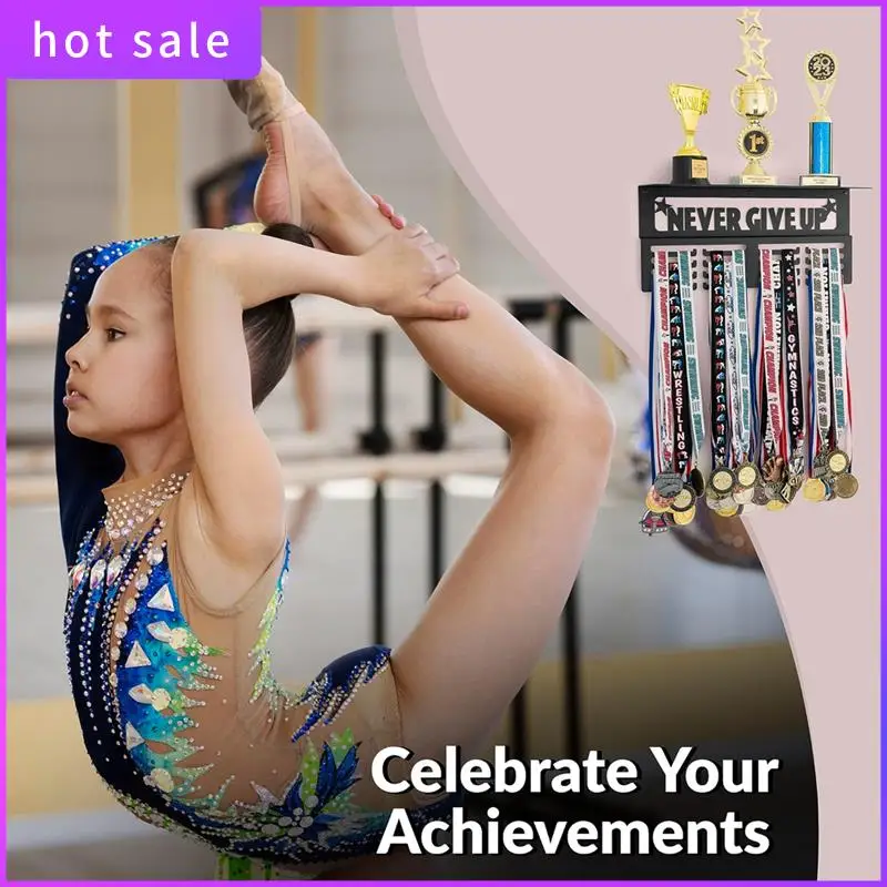 

LICG-Never Give Up Вешалка для медалей с полкой — простая установка полки для демонстрации трофеев и медалей из углеродистой стали, B, простота в использовании