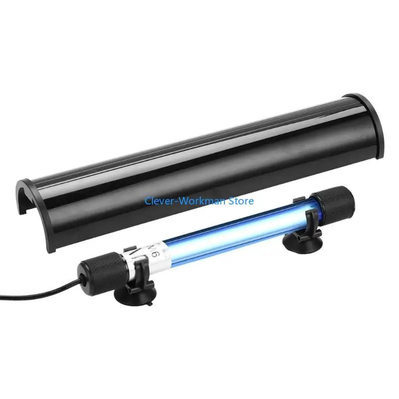 

24TD Aquarium UV Light Shade Plastic Cover with Built-in Tube Fixing Clip Sliding Grooves Fish Tanks Lighting Hood