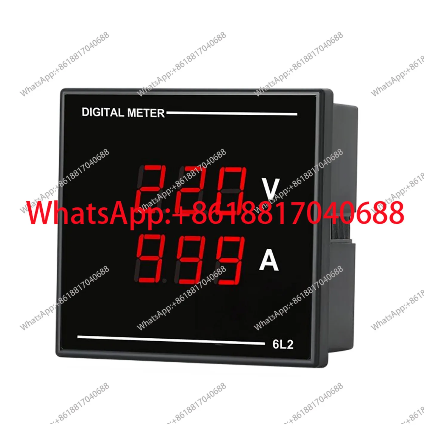 Amperímetro de voltaje con pantalla Digital 6L2-VA panel grande electrónico 80X80 agujero abierto 76X76 AC 100A transformador