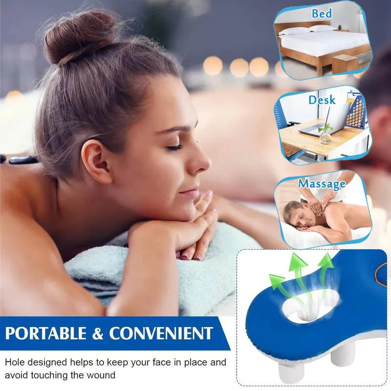 

Beauty Salon Face Down Pillow Massage Sleeping Lying Hollow Face Pillow Chest Cushion Bedside Hole U-shaped Inflatable Furniture