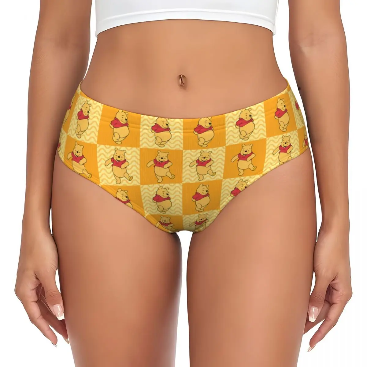 Ropa interior cómoda personalizada de las mujeres de las bragas breves del collage del oso de Winnie Pooh