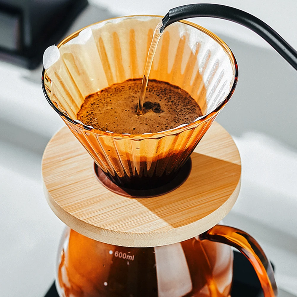 

1 Set Coffee Filter Delicate Pour-Over Funnel Durable Reusable Household Dripper Smooth Easy Clean Coffee Making Tool Decorative