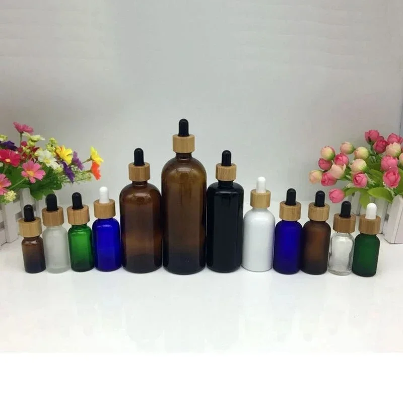 

high quality empty E liquid bottle Amber black white clear Empty Glass Dropper Bottles With Pipette For Essential Oil Eye Drops