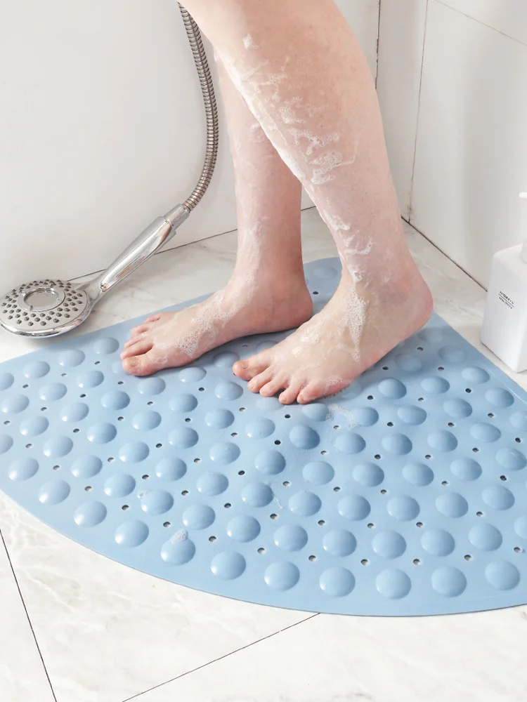 Fan Shaped Bathroom Anti Slip Mat, Bathroom Shower Room, Absorbent Floor Mat, Anti Fall Foot Mat, Toilet Floor Mat